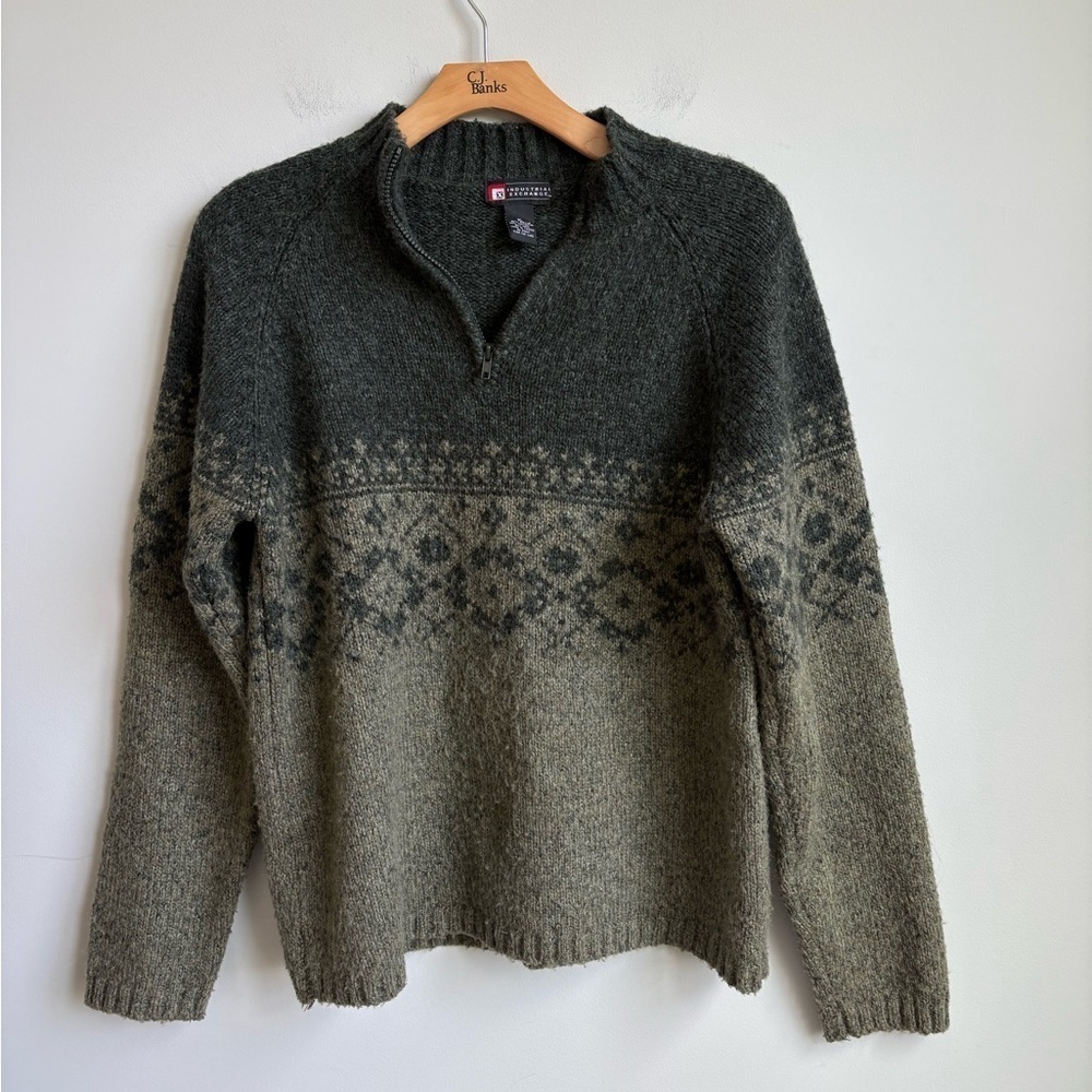 Vintage Industrial Exchange Half-Zip Nordic Sweater Men's XL Made in Taiwan - Picture 3 of 4